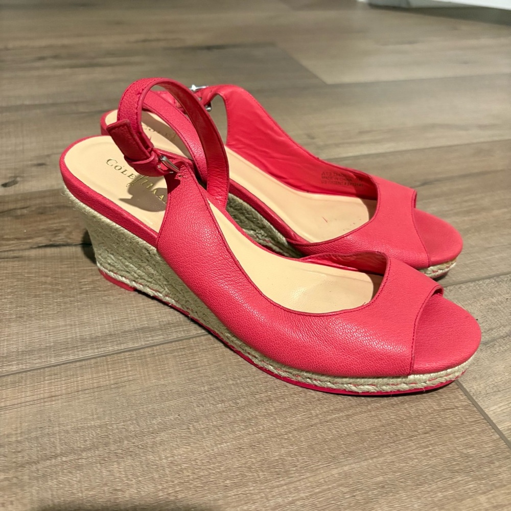 Cole Haan Adelaide Mid‎ Wedge Leather Nike Air Shoes  Pink Size 6